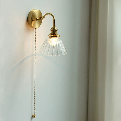 Glass Pumpkin Wall Light for Bedside and Hallway