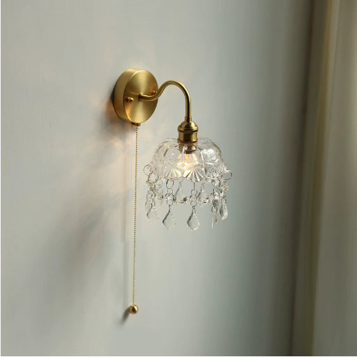 Glass Pumpkin Wall Light for Bedside and Hallway