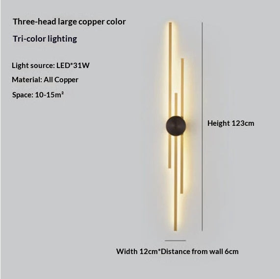 Long Bronze or Black Multi-Light Wall Light