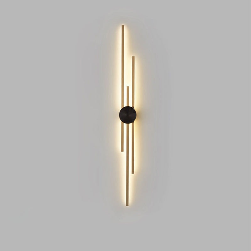 Long Bronze or Black Multi-Light Wall Light / Threecolorlight Source / Medium 94cm / Black