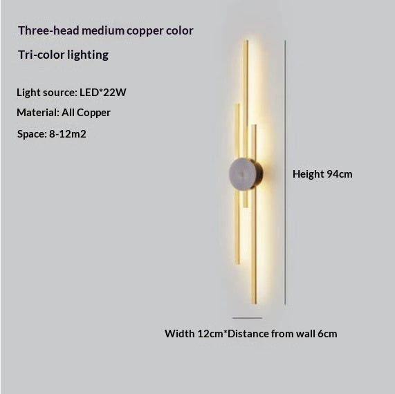Long Bronze or Black Multi-Light Wall Light