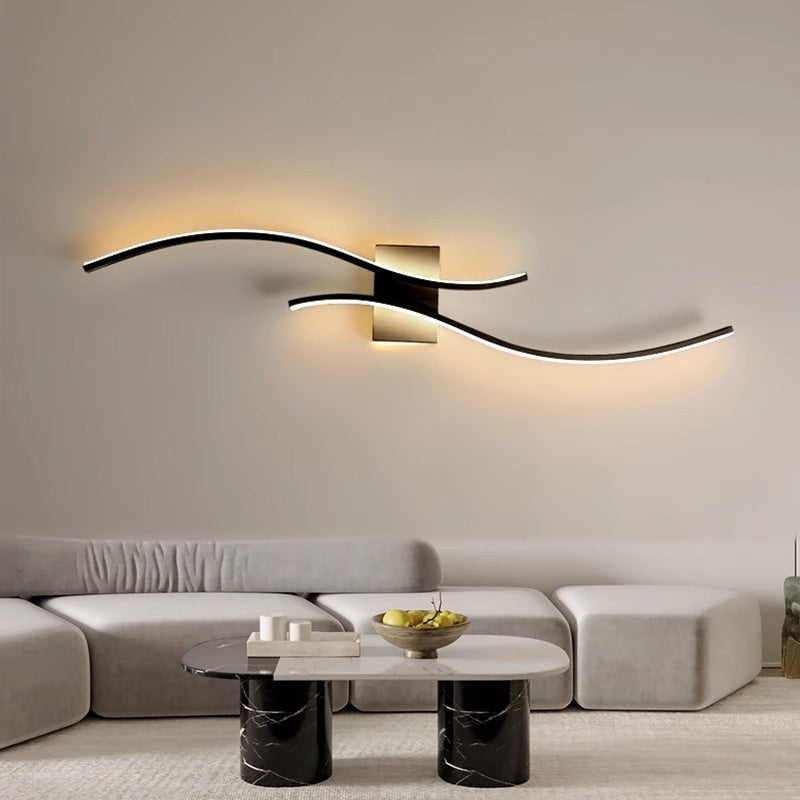 Long Minimalist LED Wall Light / White Light / Black / 60cm