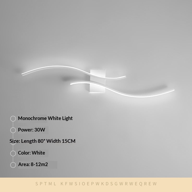 Long Minimalist LED Wall Light / Tri color Light / Black / 80cm