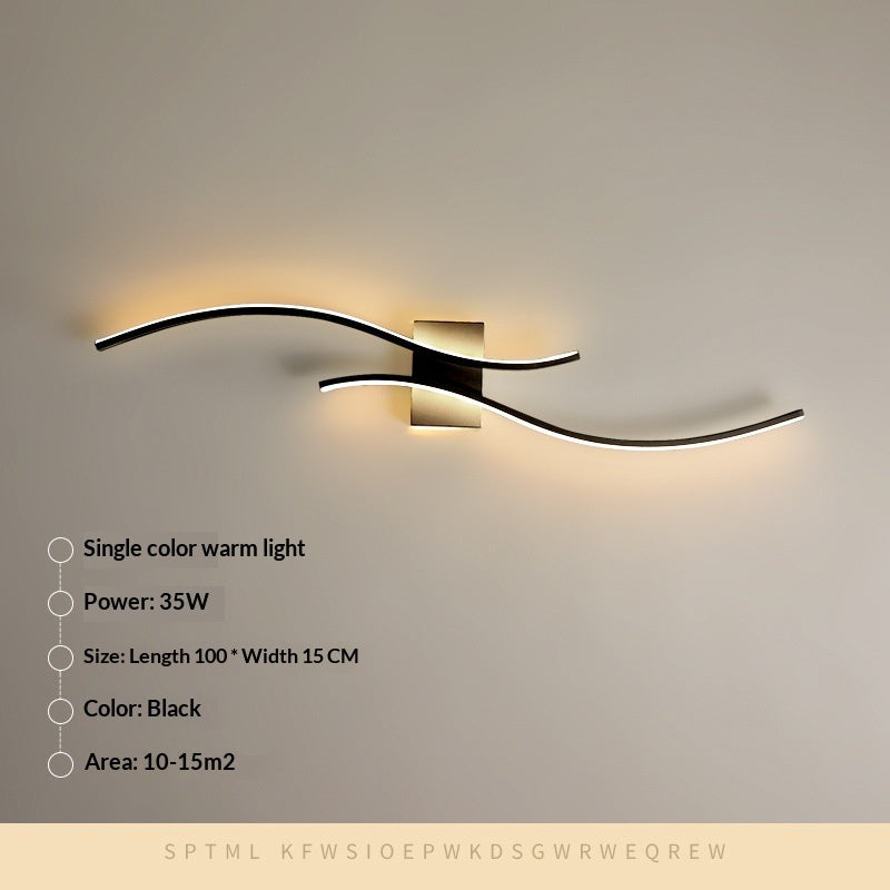 Long Minimalist LED Wall Light / Warm Light / White / 100cm