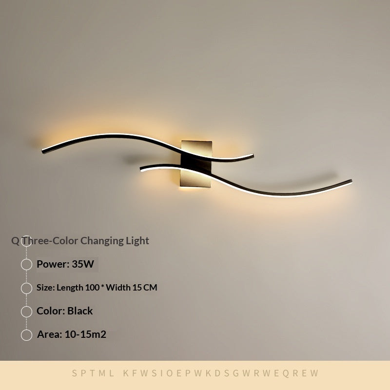 Long Minimalist LED Wall Light / Tri color Light / White / 60cm
