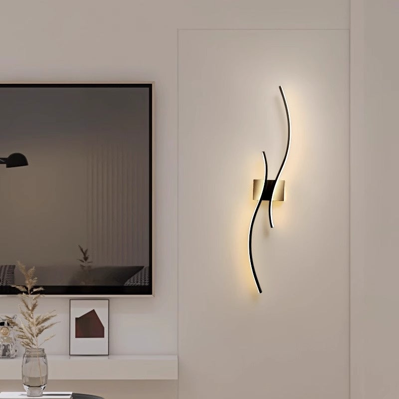 Long Minimalist LED Wall Light / Tri color Light / White / 80cm