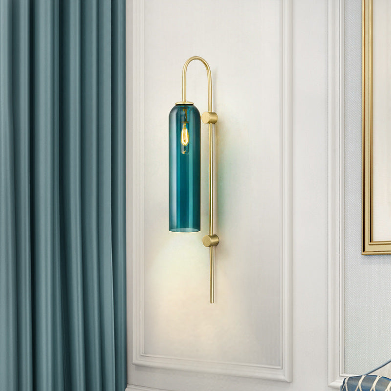 Modern Glass Bedside Wall Light / White