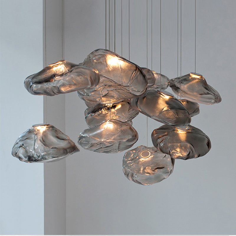 Modern Glass E27 Pendant Light / Clear / S