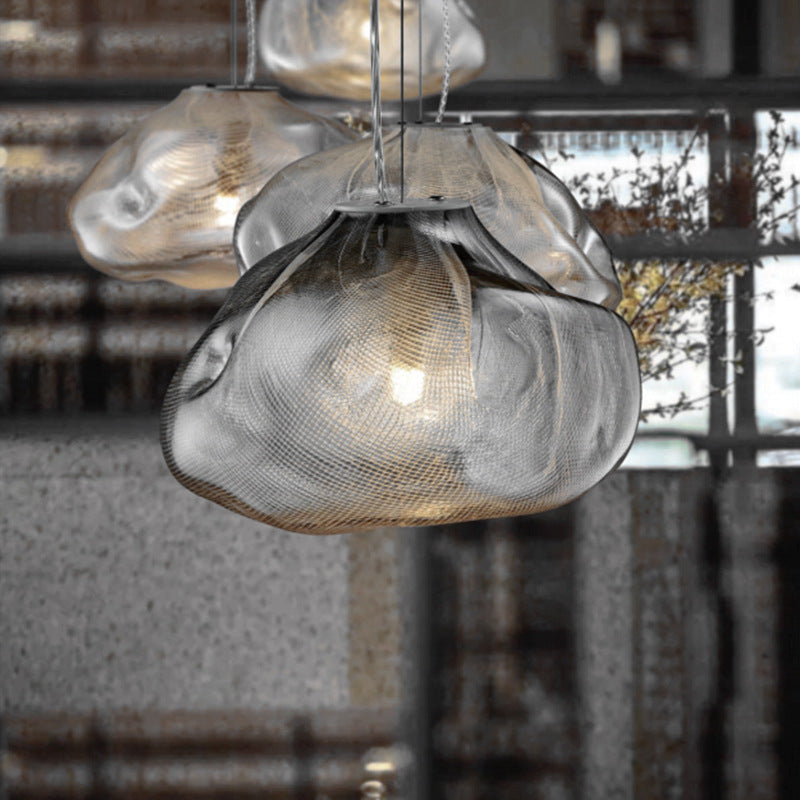 Modern Glass E27 Pendant Light / Clear / L
