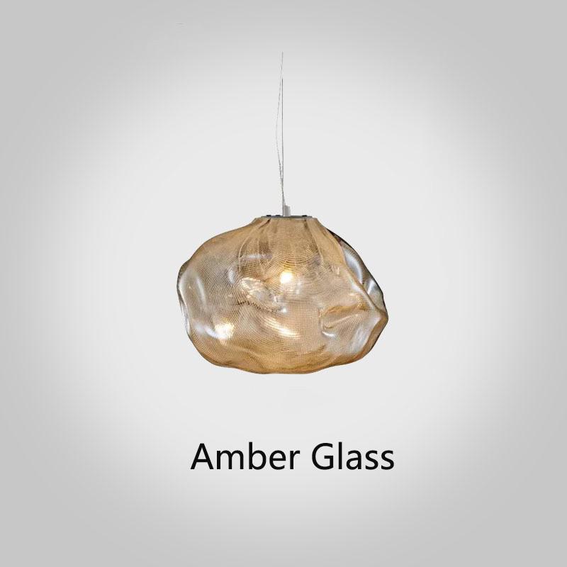 Modern Glass E27 Pendant Light / Amber / S