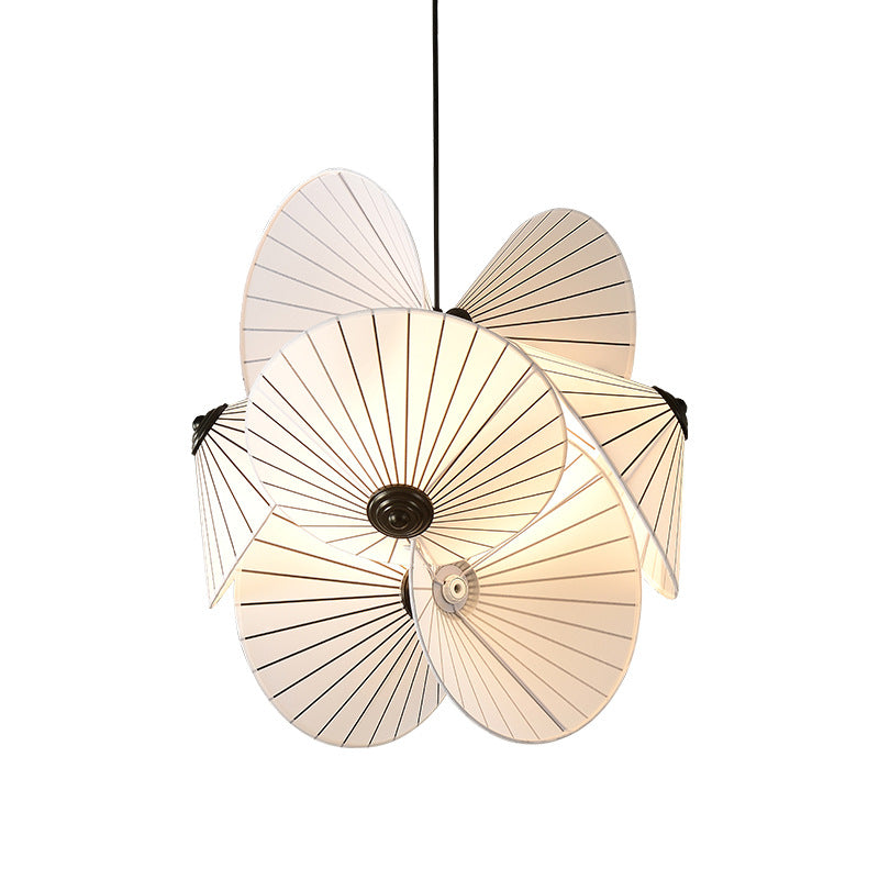 White Twist Fabric Pendant Chandelier