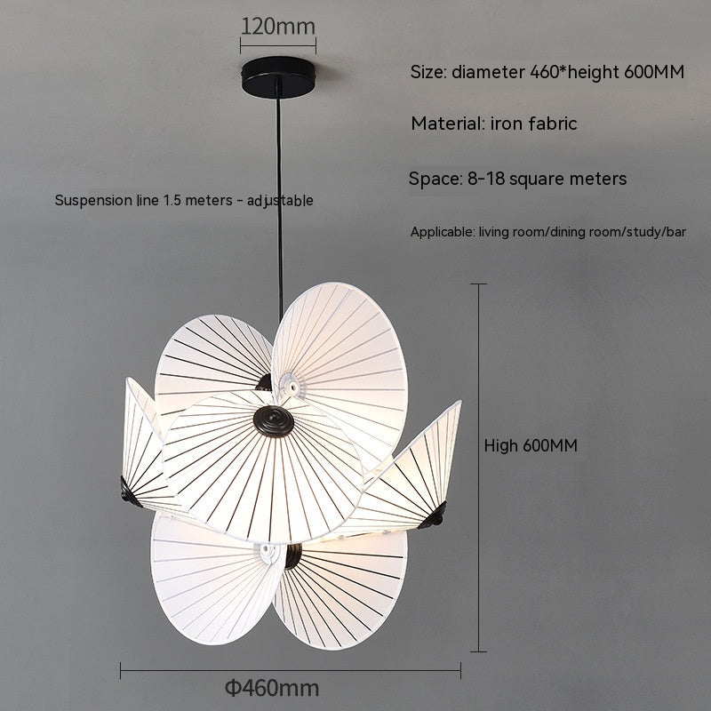 White Twist Fabric Pendant Chandelier
