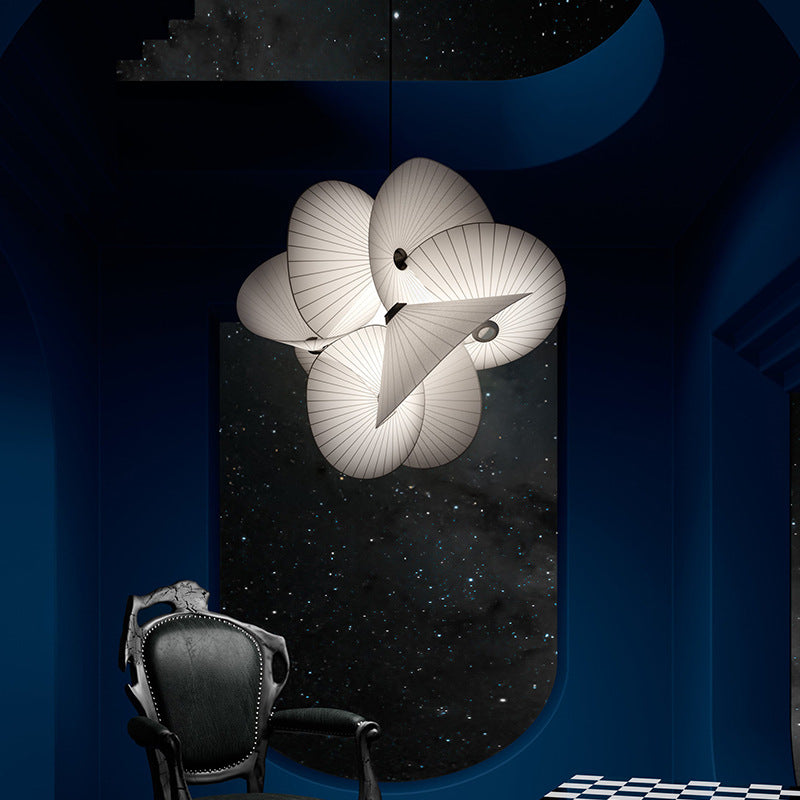 White Twist Fabric Pendant Chandelier