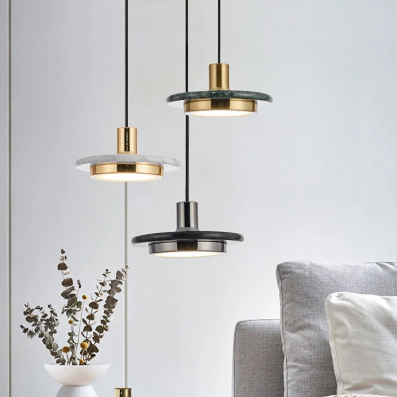 Nordic Round Marble Pendant Light