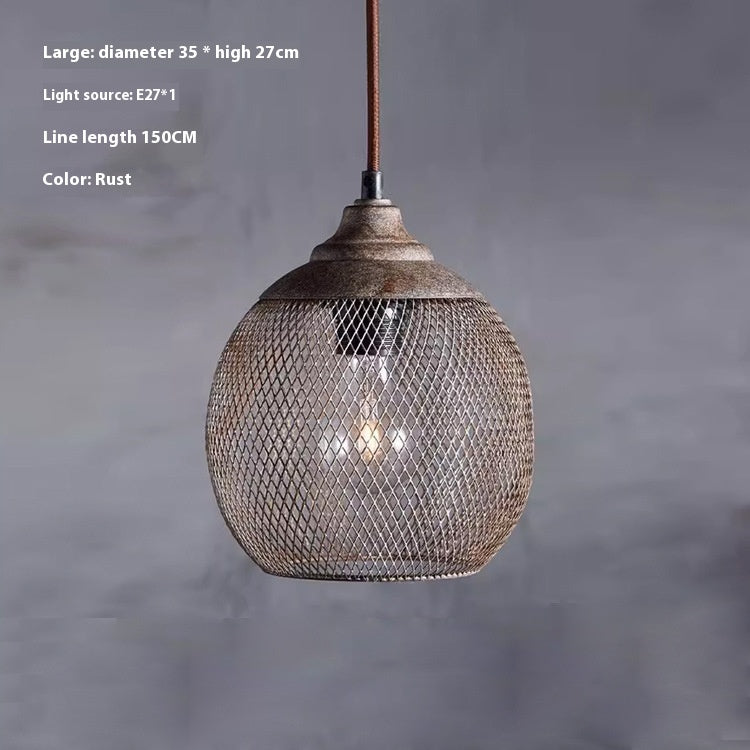 American Industrial Iron Mesh Pendant Light