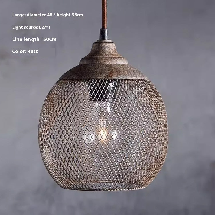 American Industrial Iron Mesh Pendant Light