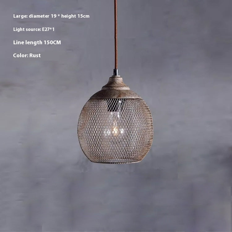 American Industrial Iron Mesh Pendant Light