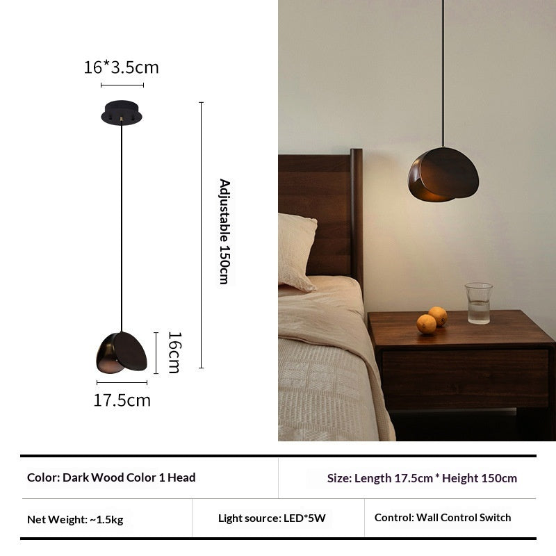 Rustic Wood Mid-Century Pendant Light