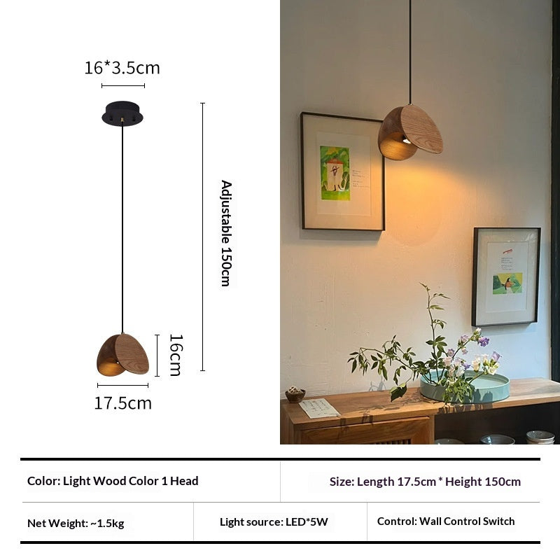 Rustic Wood Mid-Century Pendant Light