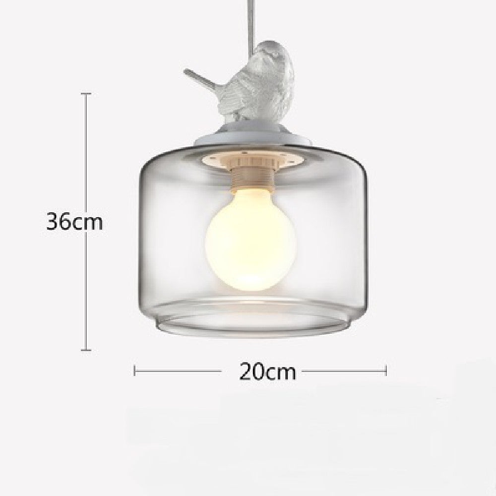 Single Bird Glass Pendant Light / White Light / Bird Single Head