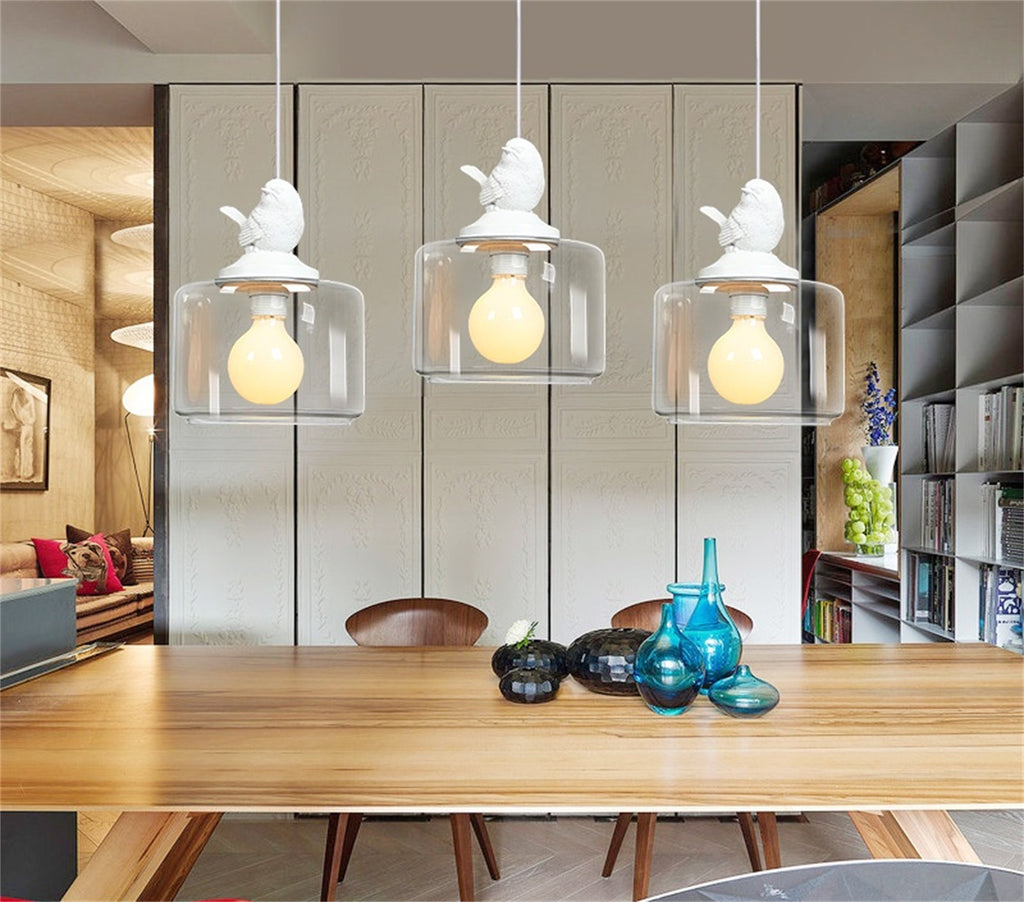 Single Bird Glass Pendant Light / No Light Source / Bird Single Head