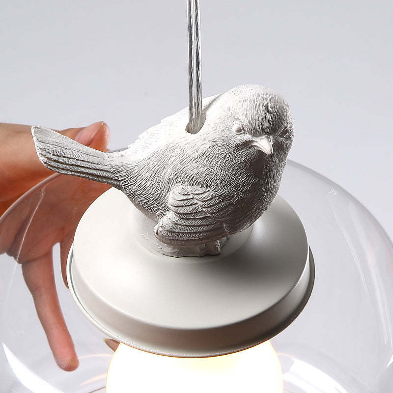 Single Bird Glass Pendant Light