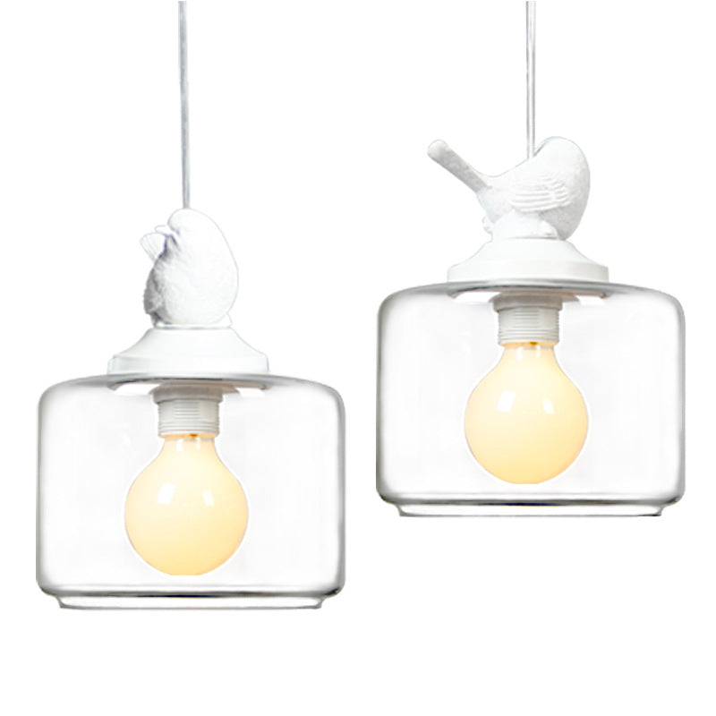 Single Bird Glass Pendant Light
