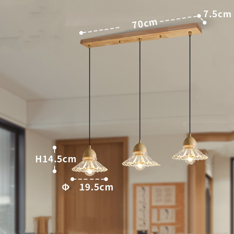 Nordic Solid Wood and Glass Pendant Light