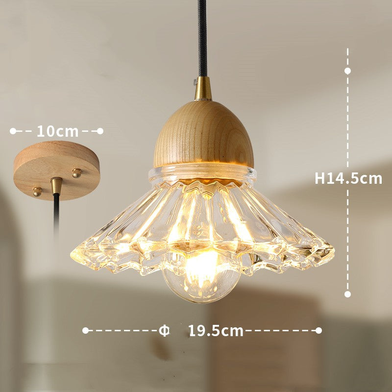 Nordic Solid Wood and Glass Pendant Light