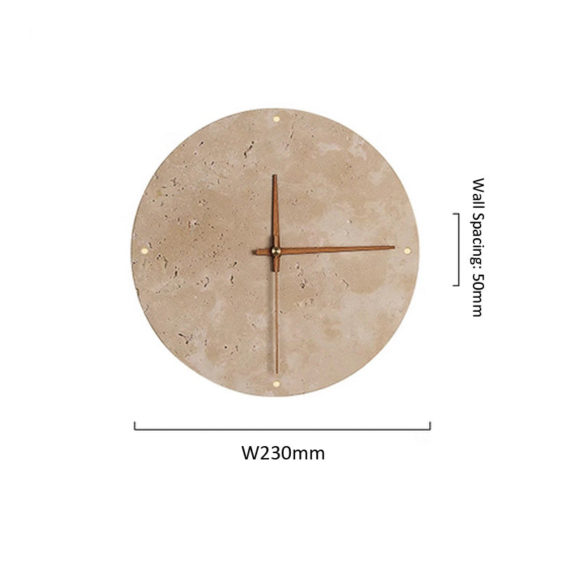 Stone-Effect Clock LED Wall Light / Tricolor Light / E Style Green