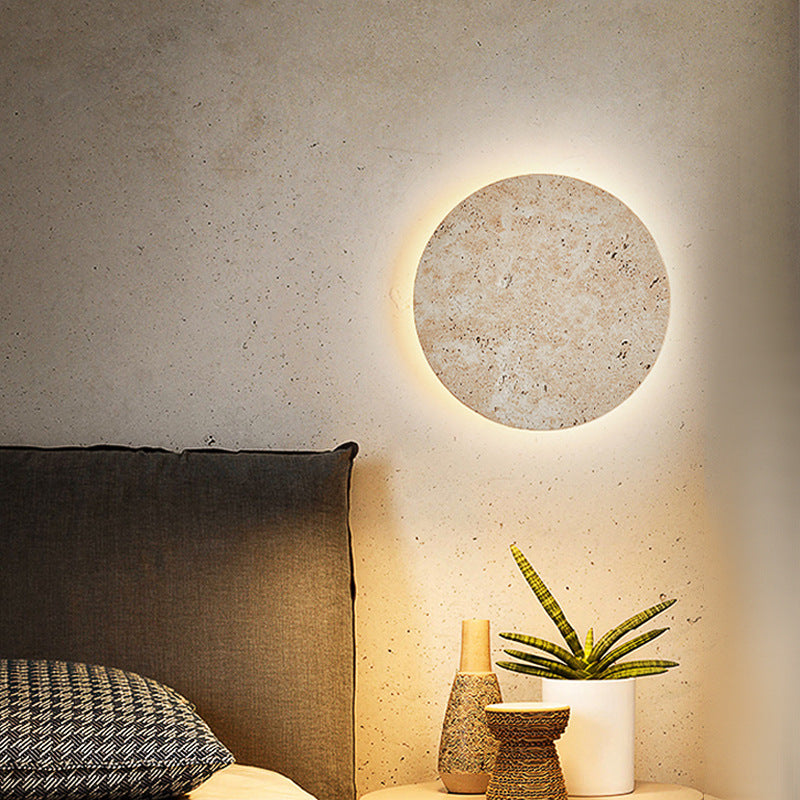 Stone-Effect Clock LED Wall Light / Tricolor Light / C Style