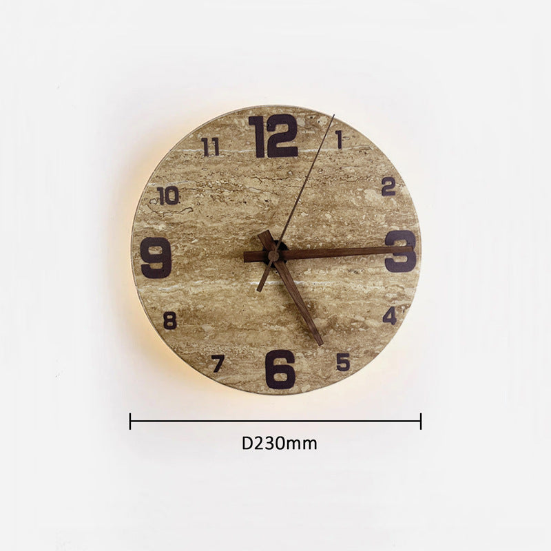 Stone-Effect Clock LED Wall Light