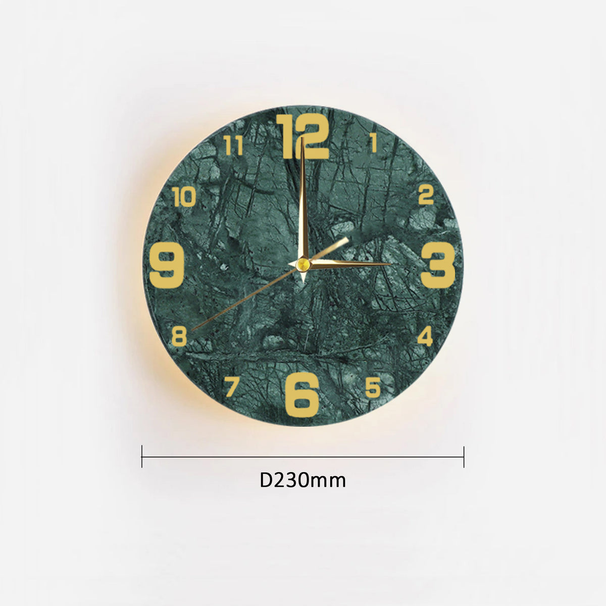Stone-Effect Clock LED Wall Light / Tricolor Light / E Style White