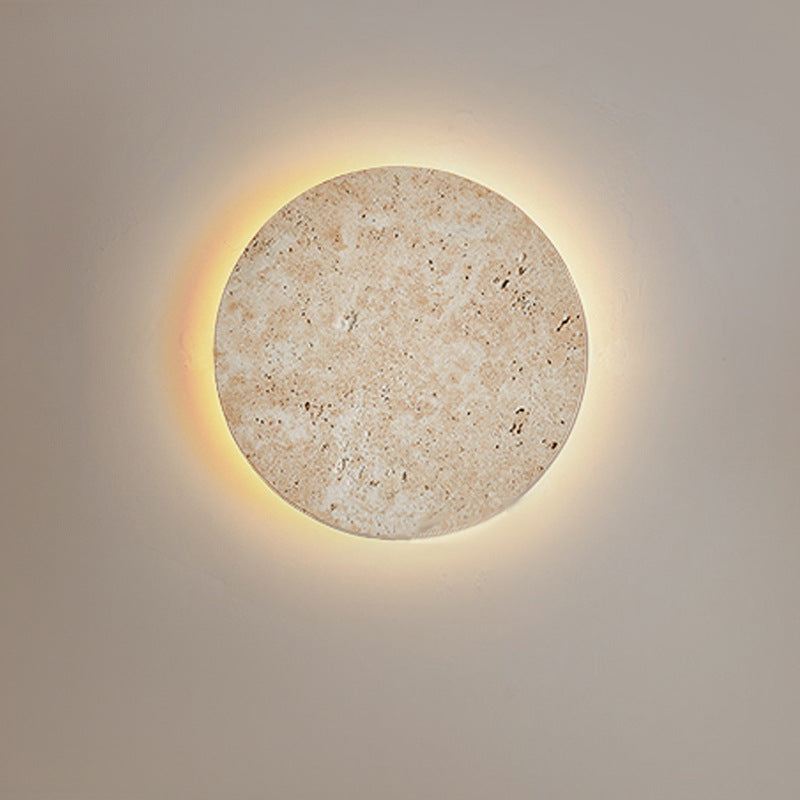 Stone-Effect Clock LED Wall Light