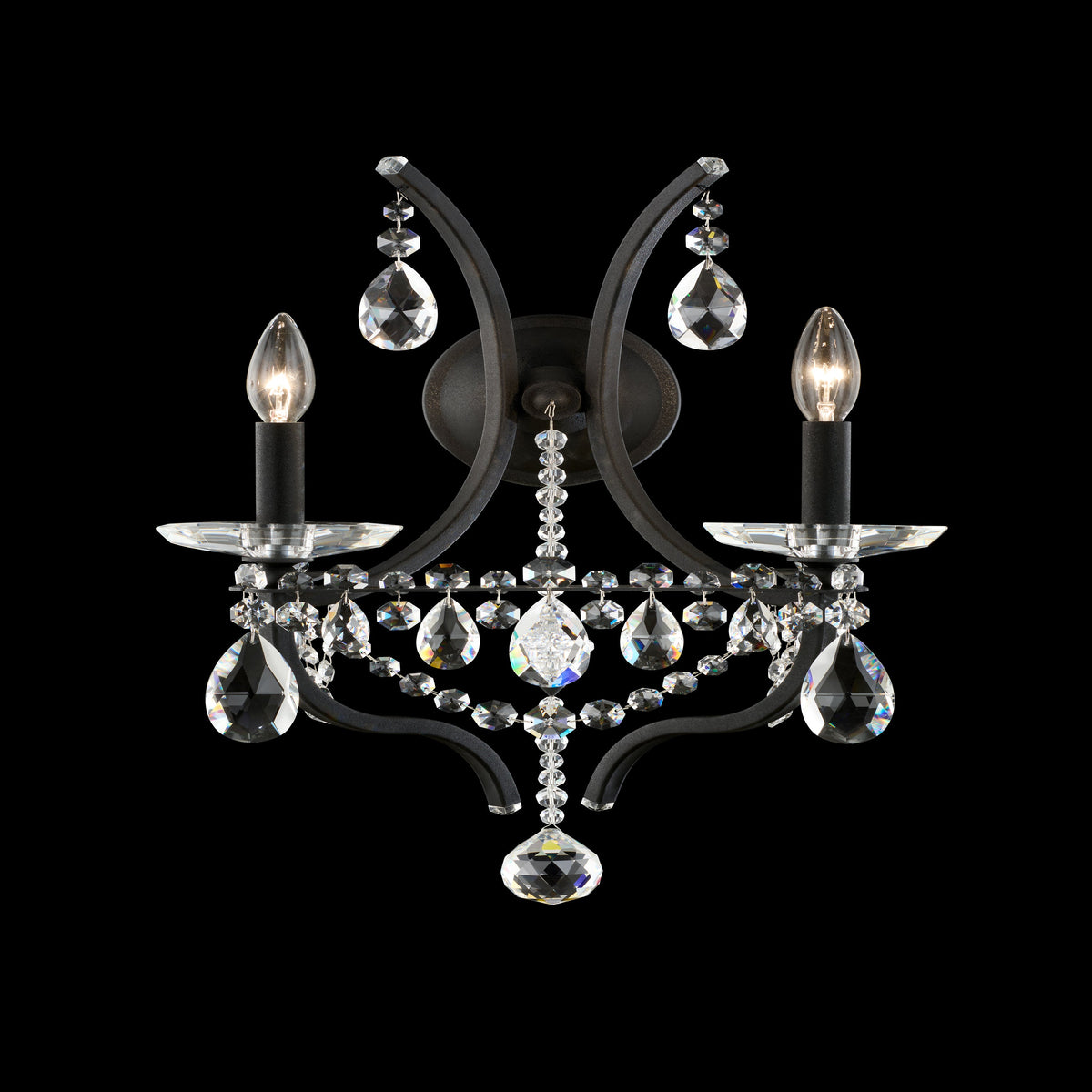 Two-Light Crystal Chain Wall Sconce / Heirloom Gold / Radiance