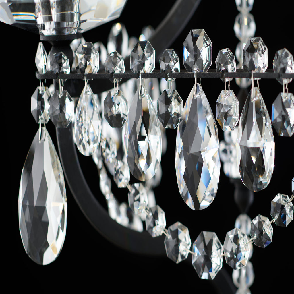 Two-Light Crystal Chain Wall Sconce / French Gold / Heritage Crystal