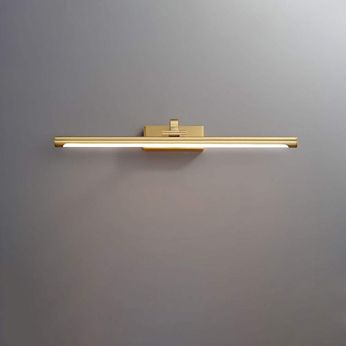 Walnut Brass Linear LED Wall Light / ∅ 21.7″ x H 3.3″ / Walnut Color & Warm Light / Set Of 2