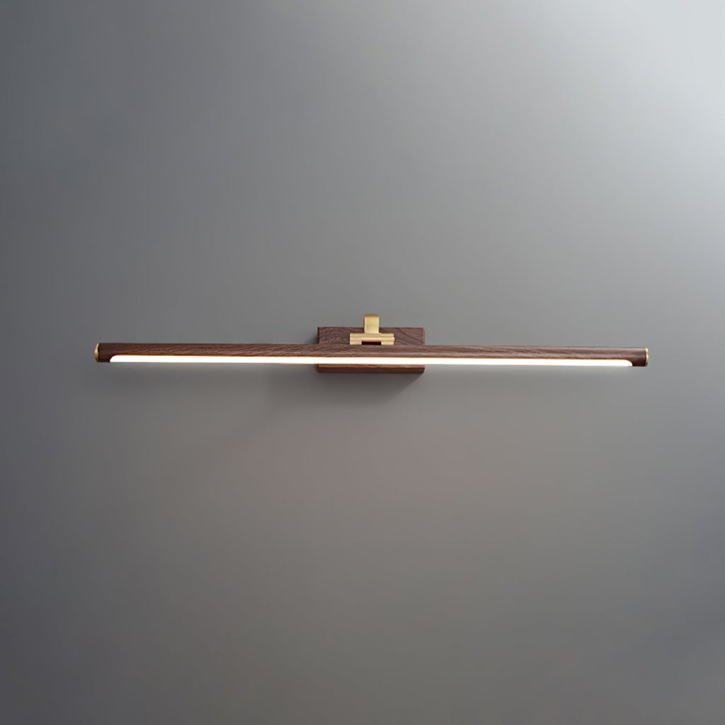 Walnut Brass Linear LED Wall Light