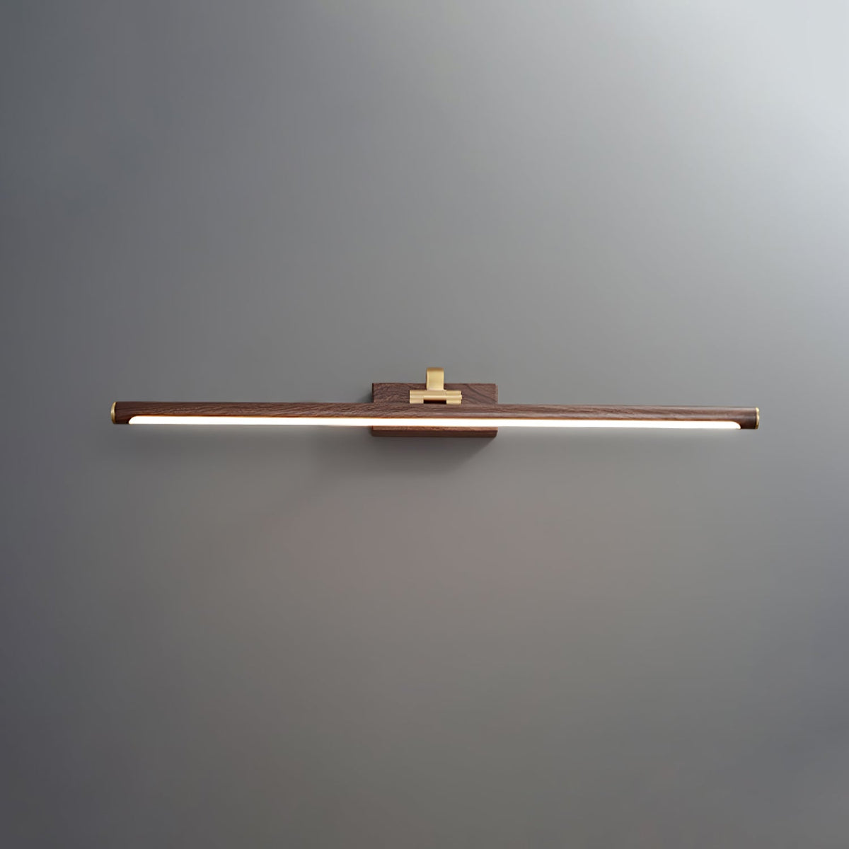 Walnut Brass Linear LED Wall Light