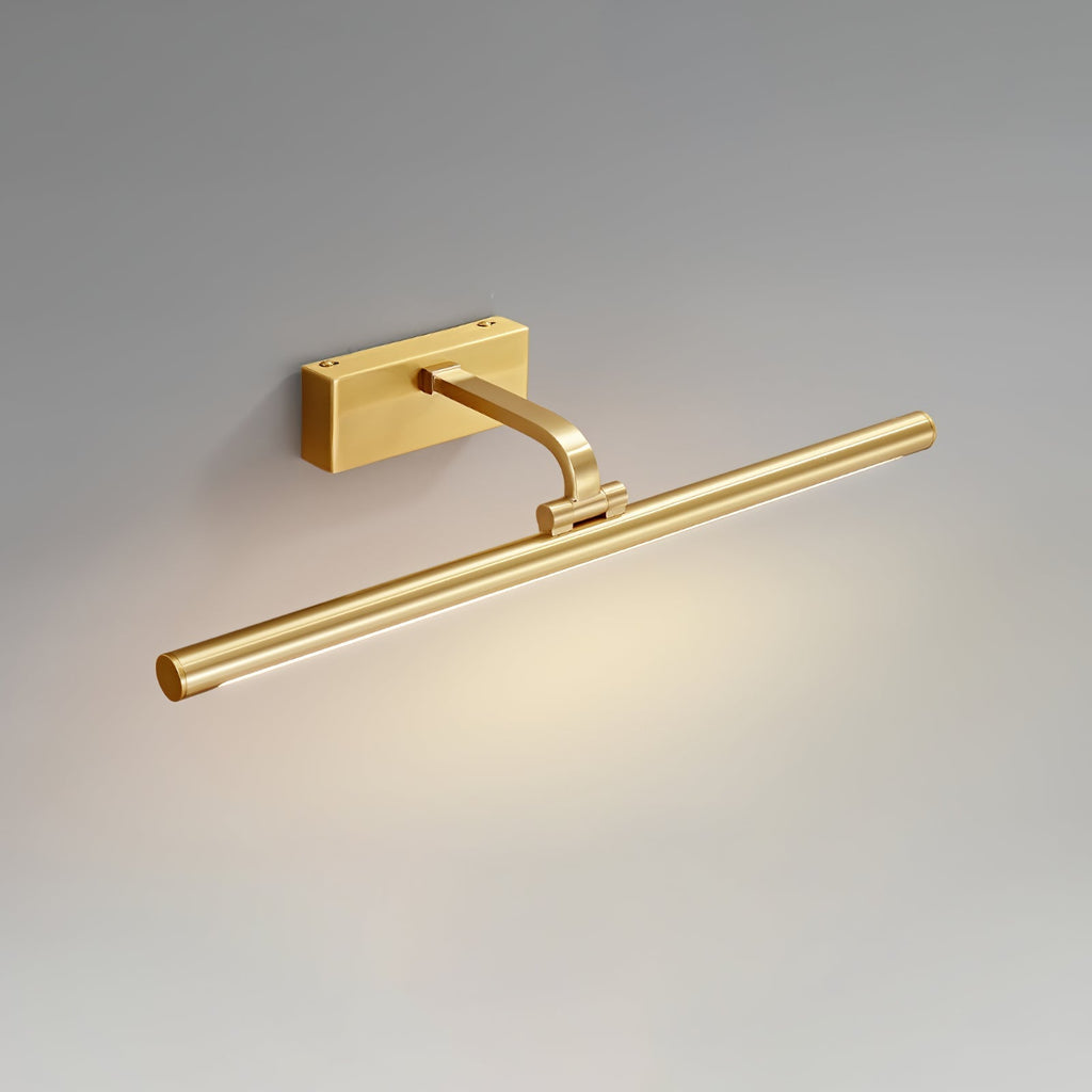 Walnut Brass Linear LED Wall Light / ∅ 27.5″ x H 3.3″ / Walnut Color & Warm Light / Set Of 2