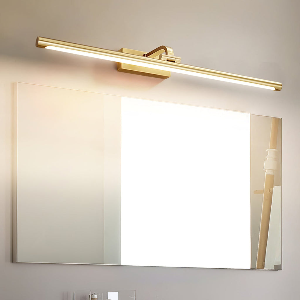 Walnut Brass Linear LED Wall Light / ∅ 27.5″ x H 3.3″ / Brass & Warm Light / Single