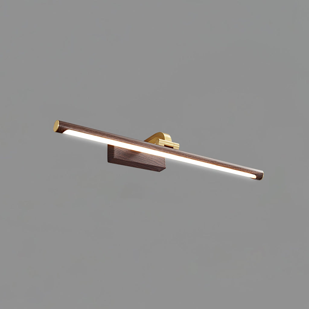 Walnut Brass Linear LED Wall Light