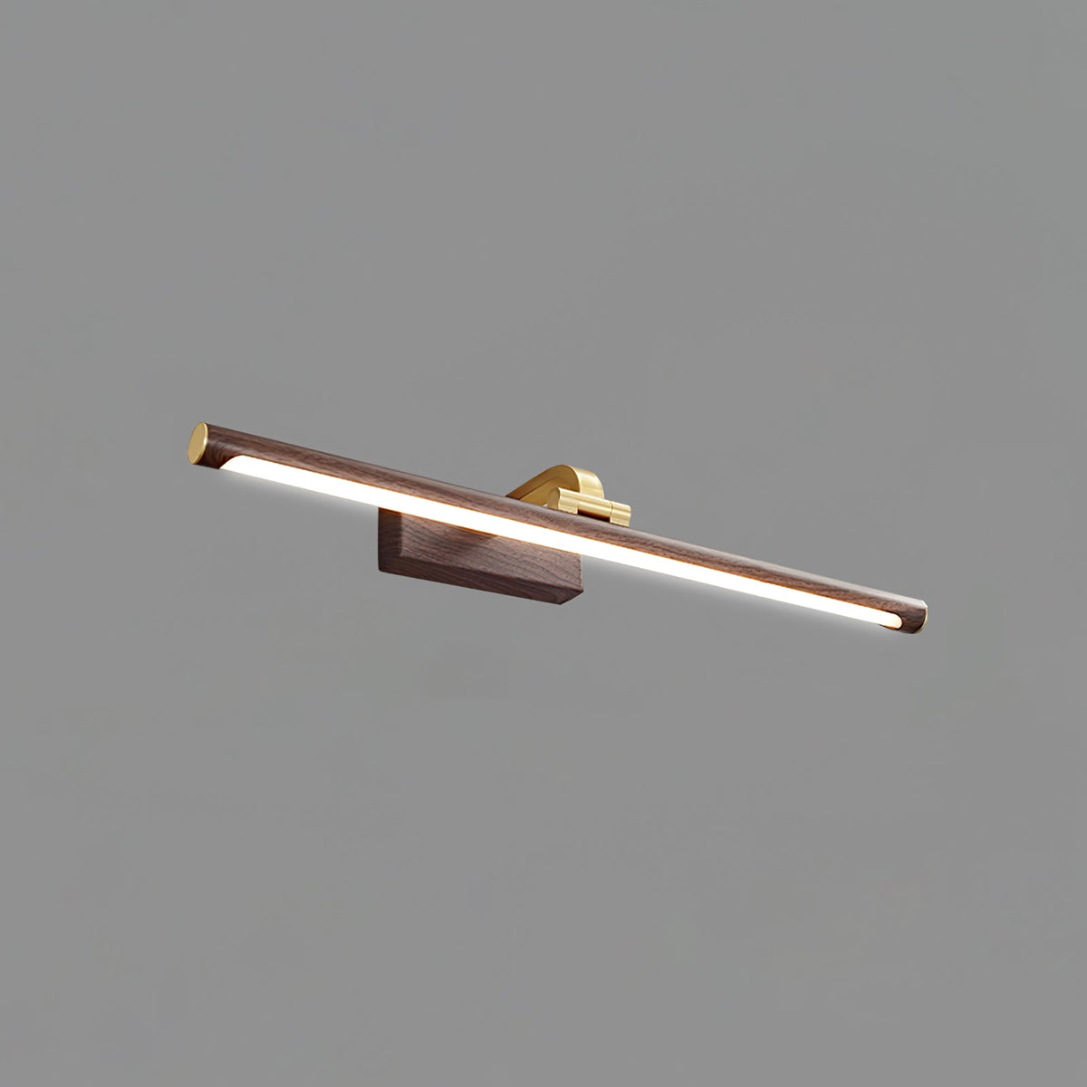 Walnut Brass Linear LED Wall Light
