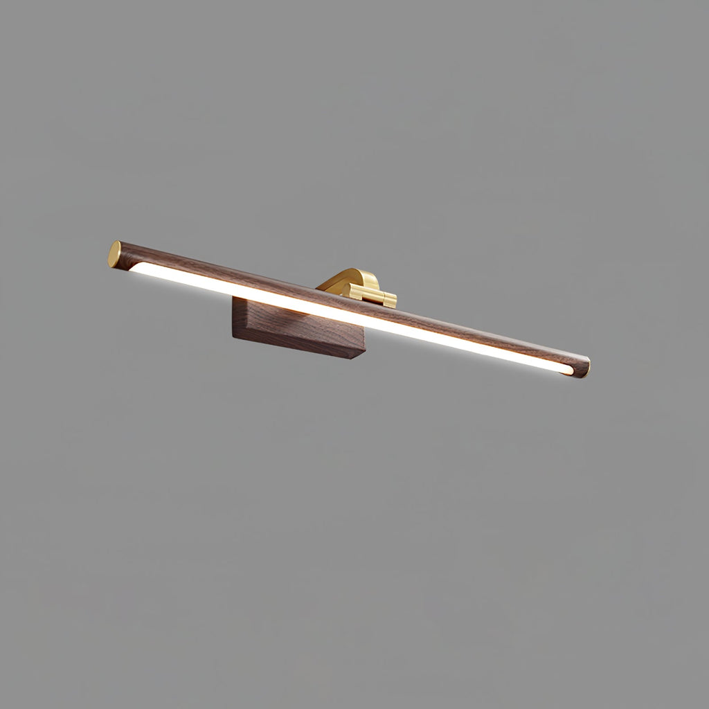 Walnut Brass Linear LED Wall Light