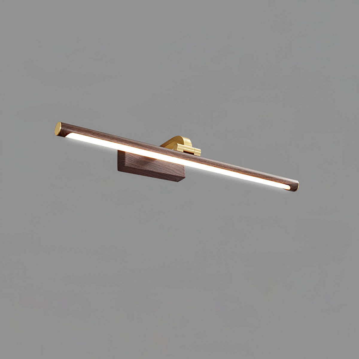 Walnut Brass Linear LED Wall Light